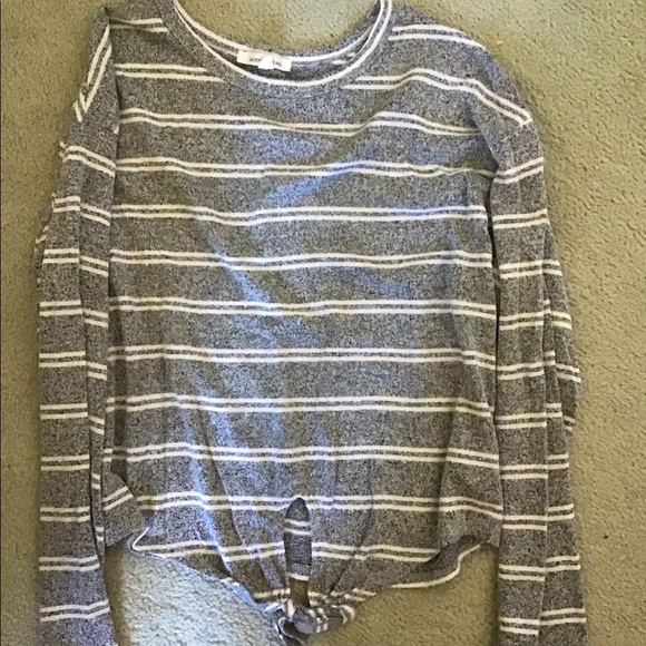 ⛄️ Caution To The Wind - SOFT, striped shirt with front tie-up - Picture 1 of 5